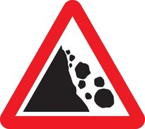 Falling or fallen rocks