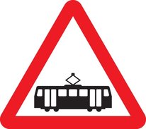 Trams crossing ahead